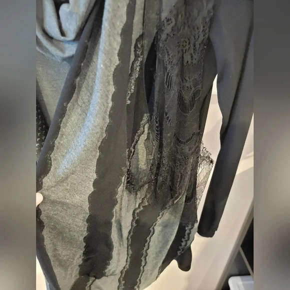 Vintage Concept Mixed Fabric Cowl Neck Top - Picture 3 of 7